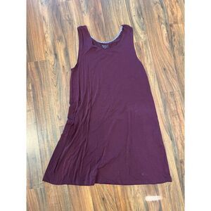 Gudrun Sjoden Burgundy Sleeveless Swing Midi Dress, size XL